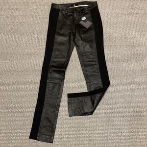 William Rast Pants Womens 25 100% Leather Black Slim Fit Size 25
